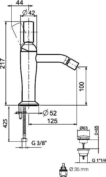 Смеситель для биде Webert Opera OA840102015 латунь хром
