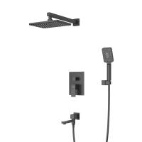 Душевая система со смесителем Cezares Slider SLIDER-VDSET-NOP монтаж встраиваемая в стену без термостата черная матовая