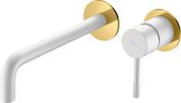 Смеситель для раковины Boheme Uno 465-WG белый/золото