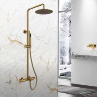Душевая система со смесителем Vincea Vogue VSFS-1V1TBG монтаж настенная с термостатом брашированное золото