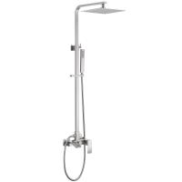 Душевая система со смесителем Abber Wasserfall AF8616SPL настенная без термостата сатин с фиксированным изливом