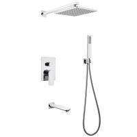 Душевая система со смесителем Abber Weiss Insel AF8017 монтаж встраиваемая в стену без термостата хром