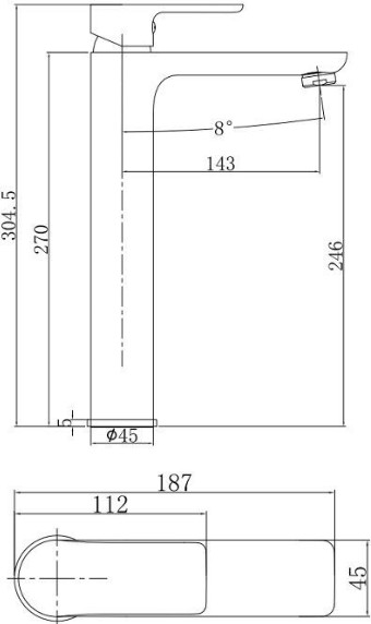 Смеситель для раковины Aquanet Arctic AF520-11СW белый;хром