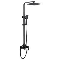 Душевая система со смесителем Abber Wasserfall AF8616B монтаж настенная без термостата черный матовый
