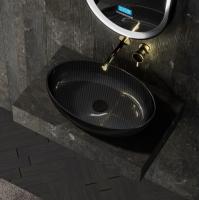 Раковина накладная овальная Abber KARBON AK2041 карбон цвет черный