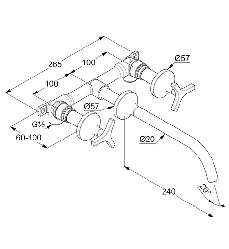 Смеситель для раковины Kludi Nova Fonte 201460539 хром