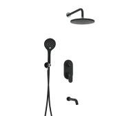 Душевая система со смесителем Wasserkraft  A177471 монтаж встраиваемая в стену без термостата черный