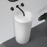 Раковина  круглая Abber STEIN AS2506-H искусственный камень цвет белый матовый