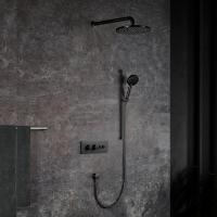 Душевая система со смесителем Black&White Universe U7646GM монтаж встраиваемая  в стену с термостатом вороненая сталь