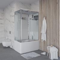 Душевая кабина с крышей Niagara Ultra NG-307-01R прямоугольная  120x80 стекла прозрачные с узором, профиль хром