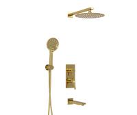 Душевая система со смесителем Wasserkraft  A71208 монтаж встраиваемая в стену без термостата золото