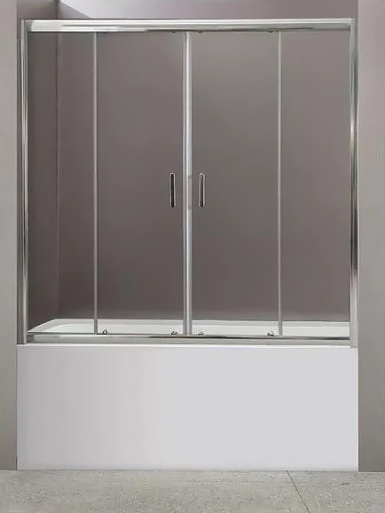 Шторка для ванны раздвижная  BelBagno Uno UNO-VF-2-170/145-C-Cr 170 см, стекла прозрачные, профиль хром