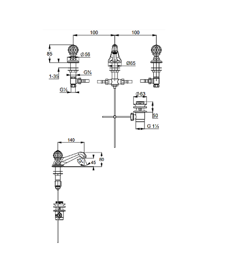 Смеситель для раковины Kludi Adlon/1926 5104645G4 золото