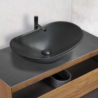 Раковина накладная овальная Vincea  VBS-508MB фарфор цвет черный матовый