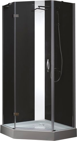 Душевой угол Cezares Bergamo BERGAMO-W-P-1-90-C-Cr-L-IV пятиугольная  стекла , профиль 