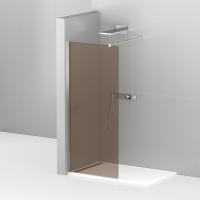 Душевая перегородка Cezares Liberta LIBERTA-L-1-80-BR-Cr 80 см, стекла тонированные, профиль хром