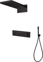 Душевая система со смесителем Boheme Fusion 130-B монтаж встраиваемая в стену без термостата Matt Black