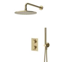 Душевая система со смесителем Cezares Leaf LEAF-DSIP-T-25-SR монтаж встраиваемая  в стену с термостатом sunrise