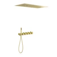 Душевая система со смесителем Timo Petruma SX-5329/17SM монтаж встраиваемая в стену с термостатом матовое золото