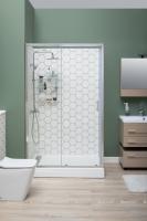 Душевая дверь Aquanet SD SD-1100A 110 см стекла прозрачные, профиль хром