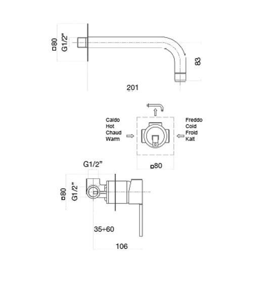 Смеситель для раковины Webert Sax Evolution SE830606740 белый