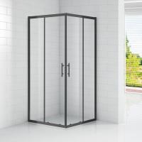 Душевой угол раздвижной Cezares Eco ECO-O-A-2-90-C-NERO квадратный 90x90 стекла прозрачные, профиль черный матовый