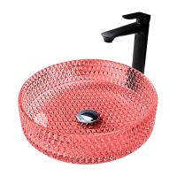 Раковина  круглая Abber GLAS AK2301OR стекло цвет красный