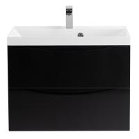 Тумба под раковину подвесная BelBagno Marino MARINO-700-2C-SO-NL-P 70 см  2 ящика цвет Nero Lucido 
