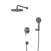 Душевая система со смесителем Cezares Relax RELAX-DSET-GM монтаж встраиваемая  в стену без термостата оружейная сталь