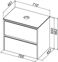 Столешница для ванной Allen Brau Activity 1.34021.ON 71 см искусственный камень, цвет серый