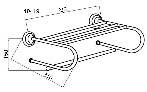 Полка для ванной Boheme Medici 10627 латунь