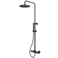 Душевая система со смесителем Plumberia Selection IXO XO6302NO монтаж настенная с термостатом черный матовый