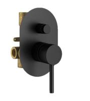 Смеситель для душа на 2 выхода Plumberia Selection IXO KIT1001NO встраиваемый в стену 
без термостата черный матовый