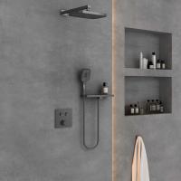 Душевая система со смесителем Vincea  VSFW-4211RGM монтаж встраиваемая в стену без термостата вороненая сталь