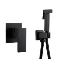 Гигиенический душ Abber Daheim AF8225B встраиваемый в стену черный матовый