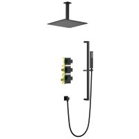 Душевая система со смесителем Timo Selene SX-2229/03SM монтаж встраиваемая в стену с термостатом черный