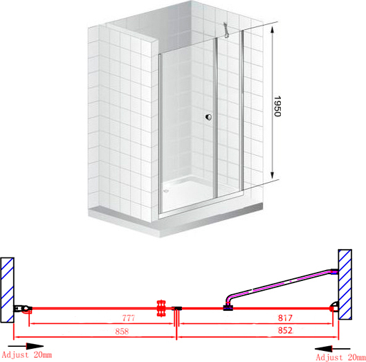 Душевая дверь Cezares Elena ELENA-B-11-90+90-C-Cr 90 см стекла прозрачные, профиль хром