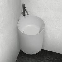 Раковина  угловая Abber STEIN AS2625 искусственный камень цвет белый матовый