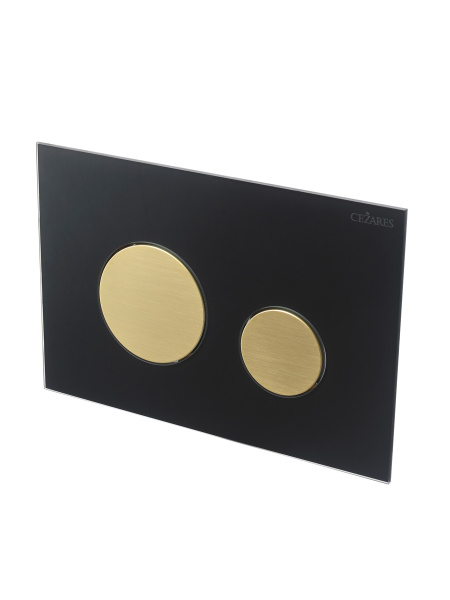 Кнопка смыва механическая Cezares Lux LUX-GN-BORO-C цвет черный-золото
