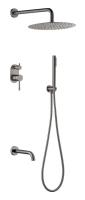 Душевая система со смесителем Boheme Uno 464-2-GM монтаж встраиваемая в стену без термостата Gun Metall