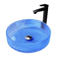 Раковина  круглая Abber GLAS AK2301DB стекло цвет синий