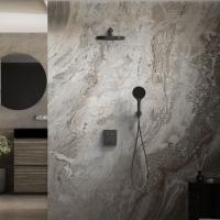 Душевая система со смесителем Vincea  VSFW-3I21T2MB монтаж встраиваемая в стену с термостатом матовый черный