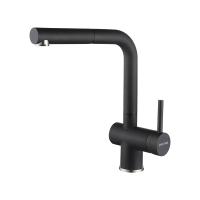 Смеситель для кухни Paulmark Dosse Do214418-418 без подключения к фильтру чёрный металлик