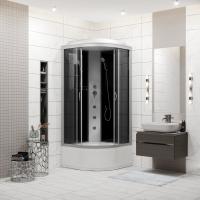 Душевая кабина с крышей Niagara Classic NG-2508-14G четверть круга  90x90 стекла тонированные, профиль хром