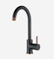 Смеситель для кухни Webert Yen YN920302722 без подключения к фильтру черный/бронза