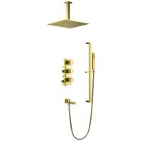 Душевая система со смесителем Timo Selene SX-2239/17SM монтаж встраиваемая в стену с термостатом матовое золото