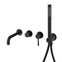 Смеситель для ванны или душа Boheme Uno 464-3-B встраиваемый в стену 
без термостата черный матовый