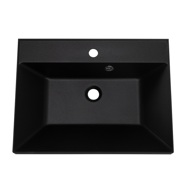 Раковина мебельная прямоугольная BelBagno  BB600/450-LV-ART-AST-NERO литьевой мрамор цвет черный глянцевый