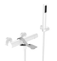 Смеситель для ванны или душа Webert ONE-B NB850101741 настенный 
без термостата белый/сталь