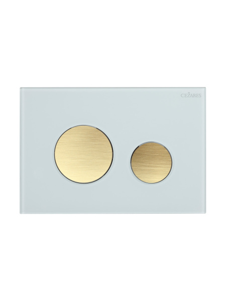 Кнопка смыва механическая Cezares Lux LUX-GB-BORO-C цвет белый-золото
